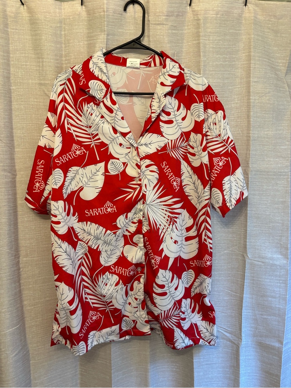 A.P.C. Commerative 2025 Saratoga racecourse Hawaiian shirt.